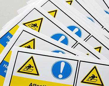 黃色警示PVC貼紙