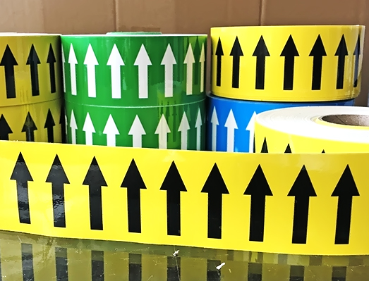 耐高低溫PVC管道不干膠貼紙